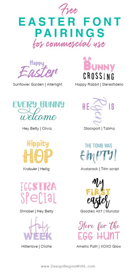 Free Easter Font Pairings For Commercial Use Easter Fonts Free, August Wreath, Heart Fonts, 2023 Font, Font Psychology, Easter Fonts, Spring Font, Fonts For Commercial Use, Canva Hacks