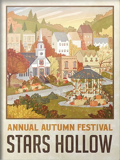 Stars Hollow Autumn, Gilmore Girls Poster, Gilmore Girl, Dorm Posters, Stars Hollow, Autumn Festival, Girl Posters, Jrr Tolkien, Room Posters