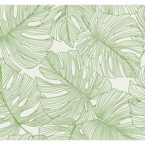 Exuberant and relaxed all at once, this bold and bright Tarra Monstera Leaf unpasted wallpaper pattern from the Summer House collection by Seabrook Designs exudes style with its detailed yet subtle linework. Monstera Leaf Wallpaper, Interlocking Pattern, Faux Grass, Wallpaper Pattern, Botanical Pattern, Leaf Wallpaper, Decor Trends, Garden Inspired, Burke Decor