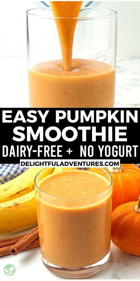 Pumpkin Chai Latte Recipe, Healthy Pumpkin Smoothie, Pumpkin Smoothie Healthy, Vegan Fall Dessert, Pumpkin Shake, Gluten Free Vegan Recipes Desserts, Pumpkin Spice Smoothie, Vegan Smoothie Recipes, Vegan Smoothie Bowl