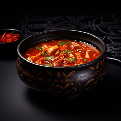 hot kimchi soup in a terracotta bowl with vantablack arabesque line design, food photography, product shot Hotpot Photography, Kimchi Soup, Terracotta Bowl, Photography Product, Arabesque, Kimchi, Line Design, A Bowl, Food Photography