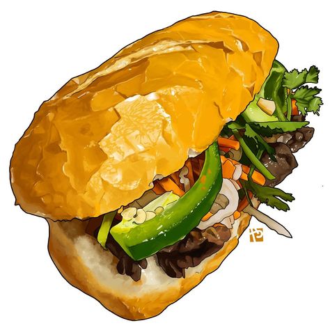 Satisfying Pics, Baja Blast, Japanese Food Illustration, Seattle Food, Food Sketch, Food Illustration Art, Watercolor Food, Cute Food Art, Banh Mi