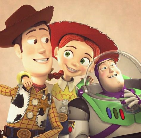 Toy Story Movie Scenes, Three Characters Cartoon, Pixar Movie Characters, Trio In Movies, Trio Disney Characters, Tall Cartoon Characters, Disney Character Trios, Iconic Trios Movies, Trio Movie Characters