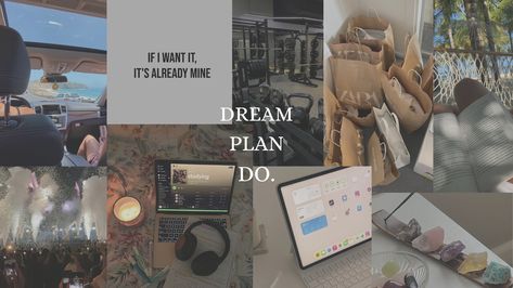 Dream Plan Do Wallpapers, Studying Inspo Wallpaper, Vision Board For 2023, Vision Board Collage, Macbook Air Wallpaper, College Motivation, Wallpaper Notebook, Wallpaper Maker, Vision Board Wallpaper