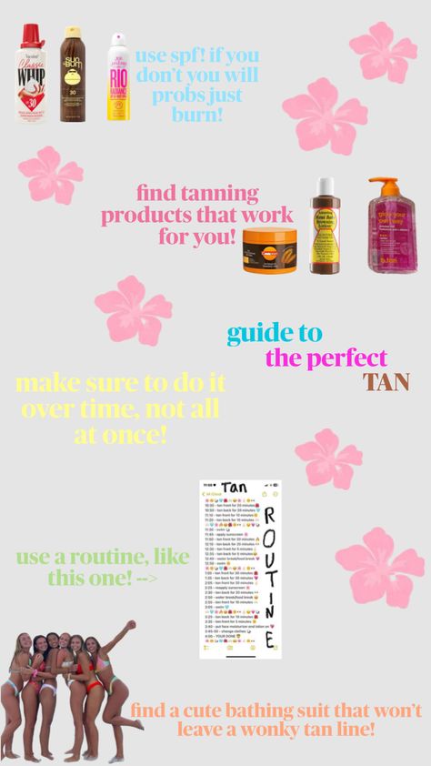 guide to the perfect tan! #tan #guide #guidetotanning #tanningtips #tanning routine Tanning Guide, Tanning Routine, Morning Routine Checklist, Routine Checklist, Tanning Tips, Tanning Products, Perfect Tan, Summer Tanning, Fake Tan