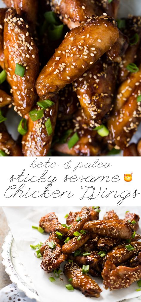 Paleo, Low Carb & Keto Sesame Chicken Wings 🍯 Sticky & easy! #keto #paleo #healthyrecipes #lowcarb Keto Sesame Chicken, Sticky Sesame Chicken, Sesame Chicken Wings, Healthy Low Carb Snacks, Sesame Chicken Recipe, Paleo Low Carb, Low Carb Diets, Sesame Chicken, Low Carb Diet Recipes