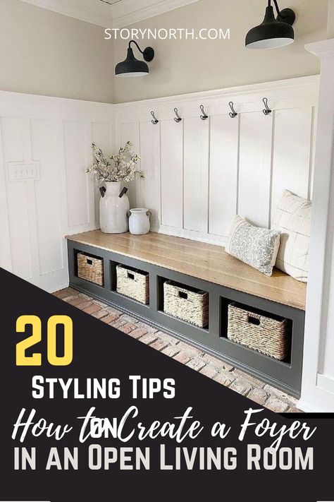 A foyer serves as a welcome hallway for guests right after they enter your house. Let's try to found out the 27styling tips in decorating foyer since it gives people an initial impression of their home. #foyer #stylingfoyer #househallway #entranceway #homeimprovement #interiordesign #interiorarchitecture تحت الدرج, Mudroom Remodel, Antique Brick, Mudroom Decor, Board And Batten Wall, Reclaimed Brick, Casa Country, Mud Room Storage, Mudroom Design