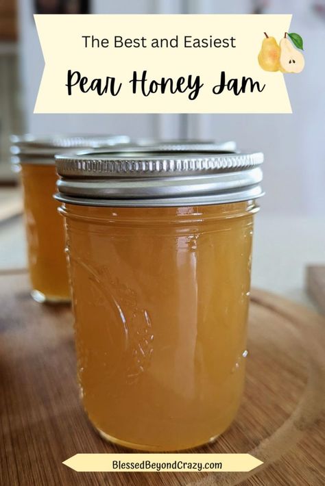 Fig And Pear Jam Recipe, Pear Honey Recipe With Pineapple, Easy Pear Jam, Pear Perserves Recipes, Pear Honey Recipe, Pear Recipes For Canning, Fruit Preservation, Canning Fruit Recipes, Pear Recipes Easy