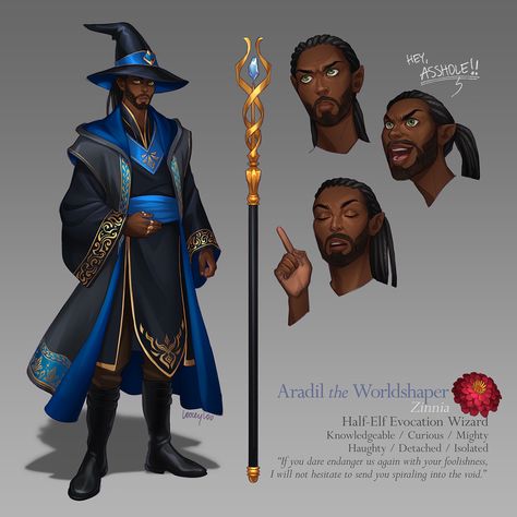 Magic User, Magical Characters, Big Hats, Fantasy Wizard, Character Model, Roleplay Characters, Alien Concept Art, Fantasy Races, Black Characters