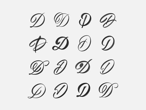 D Exploration by Michael Moodie D Letter Design, D Calligraphy, Fonts For Tattoos, Tattoo T, Fonts Handwriting Alphabet, Names Tattoos For Men, Cake Lettering, Signature Logo Design, Handwritten Quotes