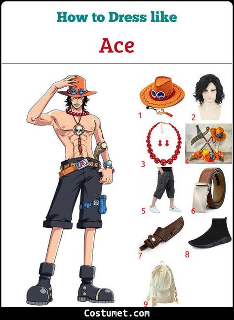 Ace Outfit, One Piece Diy Costume, One Piece Costume Ideas, Halloween One Piece, One Piece Ace Outfit, One Piece Costume Halloween, Halloween Ace One Piece, One Piece Outfit Ideas, Ace Female Cosplay