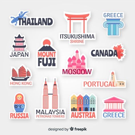 Discover thousands of copyright-free vectors. Graphic resources for personal and commercial use. Thousands of new files uploaded daily. Travel Stickers Printable, Sticker Design Ideas, Magazine Layout Inspiration, File Decoration Ideas, Travel Icon, Retro Logos, Travel Stickers, Copyright Free, Vintage Typography