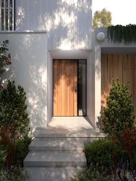 Contemporary timber doors by Parkwood Doors – Selector Front Door Entrance Ideas, Pvc Front Doors, Timber Front Door, Door Office, Front Door Entrance, Timber Door, Wood Molding, Glass Front Door, Front Entrances