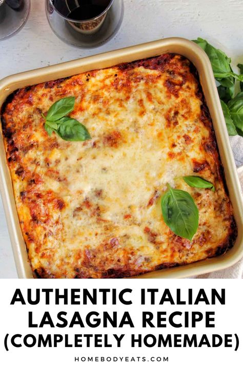 After traveling to Italy, I knew that I had to learn how to make a classic Italian lasagna recipe at home. This recipe is so helpful and so delicious! The Bolognese sauce is a meat sauce that also has red wine in it. It's SO good, especially paired with the béchamel sauce. If you're looking for the best homemade lasagna recipe, this is it! It's definitely reminiscent of the traditional lasagna I ate in Italy. Authentic Lasagna Recipe, Classic Italian Lasagna, Italian Lasagna Recipe, Best Homemade Lasagna, Authentic Italian Lasagna, Homemade Lasagna Recipe, Homemade Lasagna Recipes, Italian Meat Sauce, Homemade Bolognese