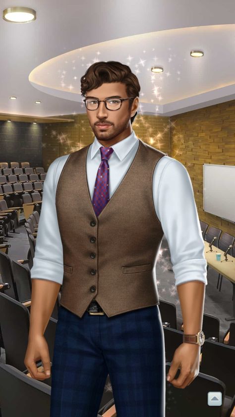 Choices Pixelberry, Choices Game, Animated Man, Hey Handsome, Brown Vest, Game Characters, Purple Tie, Queen B, Studio S