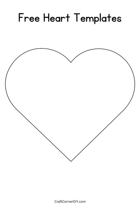 Picture of free large heart template. Heart Shaped Template Free Printable, Heart Person Craft, Heart Outline Printable, Free Heart Templates Free Printables, Heart Shape Printable Free, Outline Of A Heart, Free Heart Printables Templates, Free Heart Patterns Printable, Heart Shape Template Free Printable Valentines Day