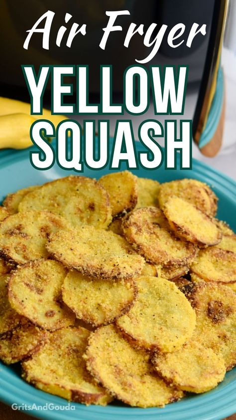 Air Fried Squash, Air Fryer Yellow Squash, Air Fryer Squash, Fried Squash Recipes, Thanksgiving Ham, Fried Squash, How To Cook Squash, New Air Fryer Recipes, Summer Squash Recipes