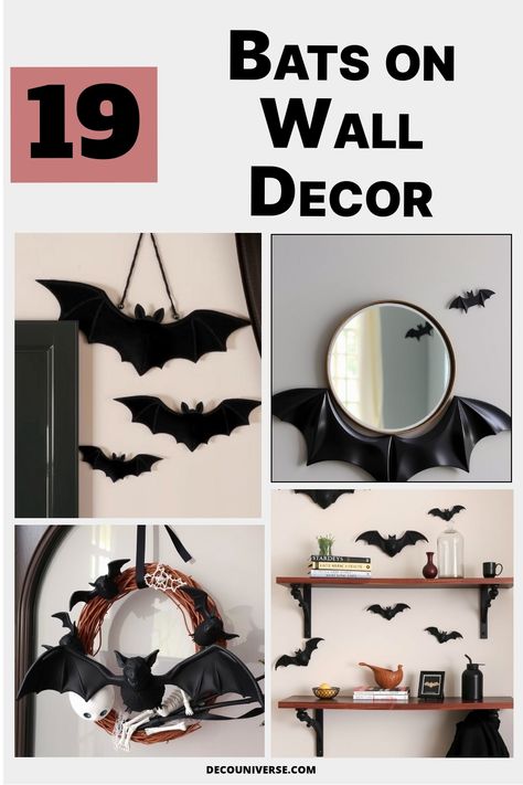 Transform your walls with 11 enchanting bat-themed decor ideas! From whimsical bat silhouettes to elegant velvet wall hangings, discover unique ways to celebrate this quirky motif. Perfect for Halloween and year-round charm, these creative designs will inspire your decor journey. Embrace your individuality and elevate your space with hauntingly beautiful accents! Bats On Wall Decor, Bat Wall Decor, Decor Around Tv, Velvet Wall, Bat Decorations, Bat Silhouette, Bat Wall, Wall Decor Ideas, Hauntingly Beautiful