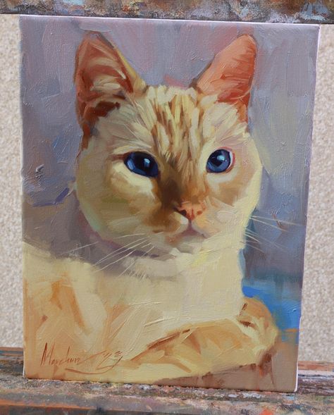 20x15 cm Oil on canvas To order a custom portrait of your pet or buy some of my paintings, visit my website (link in bio) ⠀ ⠀ #art… | Instagram Katya Minkina, Pet Loss Cat, Kunst Inspo, Cat Portrait Painting, Painting Cat, Custom Cat Portrait, Cat Artwork, Cat Portrait, Oil Portrait