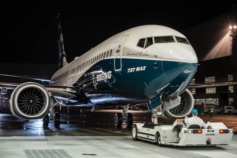 Boeing on Tuesday debuted its new 737 MAX 8 airplane for employees at the Renton factory. This view shows the teal paint scheme Boeing chose for the plane, which it has named the "Spirit of Renton." Photo courtesy Boeing. De Havilland Comet, Aviation Technology, Boeing 707, Airplane Flying, New Jet, Jumbo Jet, Boeing Aircraft, Air Flight, Cargo Carrier