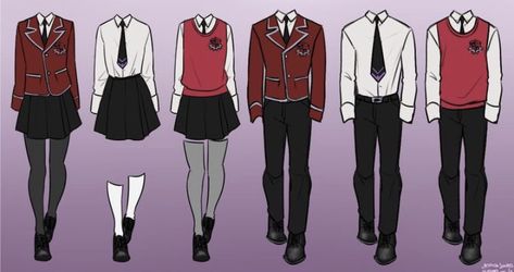 Drawing Uniform School, Uniform Drawing Ideas, Uniform Drawing Reference, School Uniform Reference, Gacha Uniform Ideas, Gacha School Uniform, School Uniforms Ideas, Magic School Uniform, School Uniform Drawing