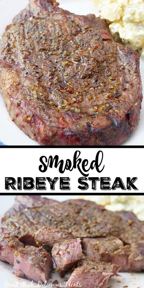 Ribeye Chili Recipe, Tbone Steak Recipe Smoked, Steak On The Smoker, Smoked Steak Bites, Smoked Steak Electric Smoker, Smoker Steak Recipe, Smoked Rib Eye Steak, Steak On Smoker, Juicy Steak Recipe