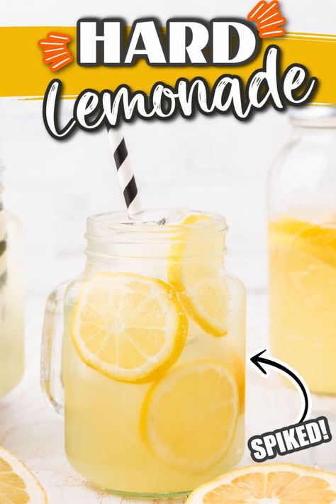 Lemonade With Alcohol, Spiked Lemonade Recipe, Lemon Shake Up, Mikes Hard Lemonade, Spiked Lemonade, Lemonade Punch, Hard Lemonade, Alcoholic Desserts, Lemonade Concentrate