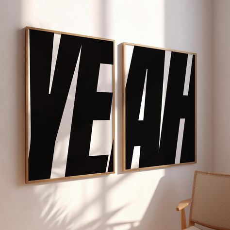 YEAH: YYYYYEEEEAAAAAHHHHH! Or are you monochrome? ‘YEAH black’ A4/A3/A2 A1 on request #wallprints #artprints #printshop #printstore #postershop #decor #lifestyle #style #bedroomdecor #homedecor #YEAH #loungedecor #kitchendecor #bathroomdecor #funhomedecor #yeahyeahyeah #colourfulhome #colourfuldecor #colourmyhome Tattoo Studio Interior, House Poster, Trill Art, Print Design Art, Diy Clock Wall, Movie Posters Minimalist, Work Inspiration, Studio Decor, Greeting Card Design