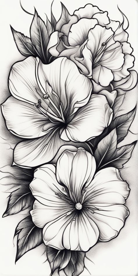 Explore an amazing collection of flower tattoo designs. From minimalistic to intricate, you'll discover ideas to inspire your next ink. Whether you adore roses, sunflowers, or cherry blossoms, there's a floral tattoo that perfectly expresses your style and love for nature. Beautiful Flower Drawings, Western Tattoos, Beautiful Flower Tattoos, Spring Coloring Pages, Tattoo Lettering Fonts, Lily Tattoo, Floral Tattoo Design, Tattoo Style Drawings, Tattoo Design Book