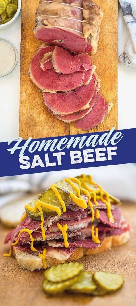 Salt Beef Recipe, Salted Beef Recipe, Pickled Meat, Homemade Pastrami, Salt Beef, Curing Meat, Cured Meat Recipes, Smoked Food, Game Recipes