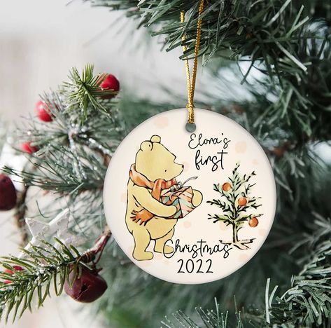 2nd Christmas Ornament, New Baby Ornament, My First Christmas Ornament Diy, Expecting Baby Ornament, Winnie The Pooh Ornaments Diy, Babies First Christmas Ornaments, Baby First Christmas Ornament Diy, Diy Baby’s First Christmas Ornament, Baby First Christmas Ideas