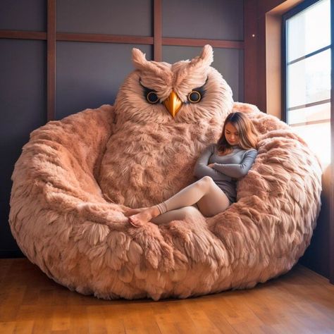 🦚Big sale🦚Oversized Animal-shaped Sofas Fantasy Furniture, Cute Furniture, Dekorasi Kamar Tidur, Cute Bedroom Decor, Creative Background, Owl Design, Cozy Chic, Dream House Decor, Dream Home Design