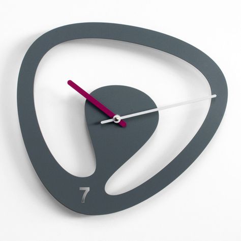 Clock by Karim Rashid does not believe in Luck; his mantra is perseverance, diligence and talent. Grey Wall Clocks, Clock Design Ideas, London Clock, Alexander Girard, Karim Rashid, Cool Clocks, Diy Clock Wall, Cad Cam, Tableau Design