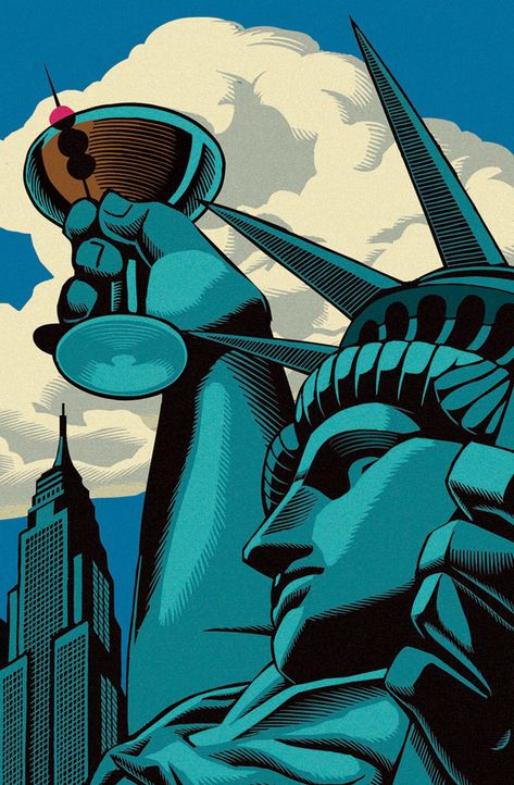 Afrique Art, Arte 8 Bits, Retro Kunst, The Statue Of Liberty, 1950s Style, Art And Illustration, Retro Art, Modern Art Abstract, Style Art