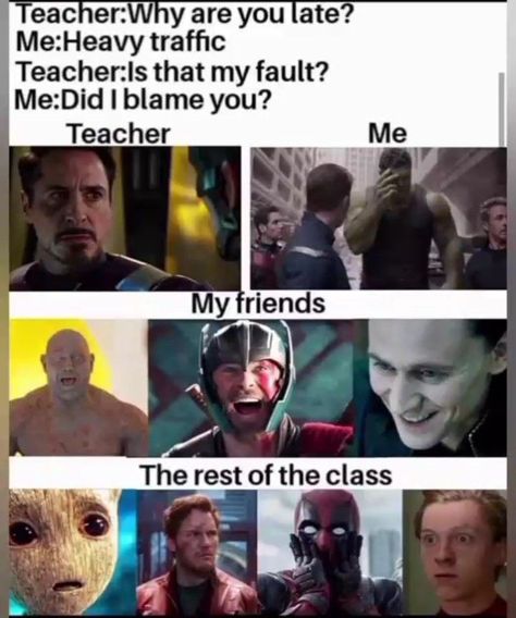 Marvel School Memes, Superhero Memes Hilarious, Marvel Jokes Avengers Funny, Avengers Memes Hilarious, Marvel Funny Memes, Marvel Memes Hilarious, Marvel Comics Funny, Marvel Quotes, Marvel Images