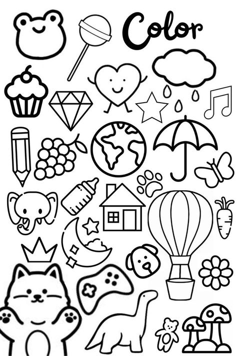 Coloring page coloringbookid Bahasa Jepun, Hello Kitty Colouring Pages, Cute Easy Doodles, Doodle Pages, Hello Kitty Coloring, Mermaid Coloring Pages, Doodle Coloring, Easy Doodle Art, Unicorn Coloring Pages