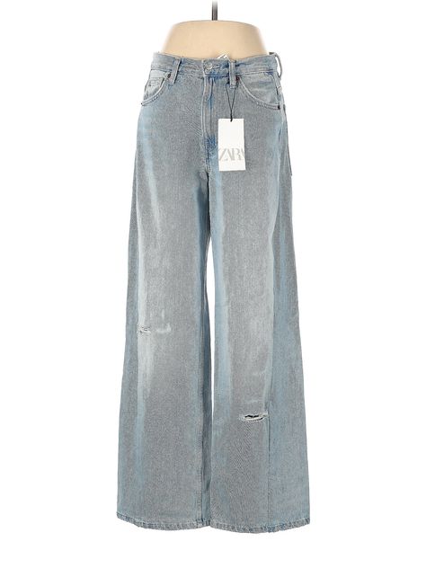 Zara Blue Jeans Size 4 - 38% off Zara Clothes Women, Zara Jeans Women, Zara Clothes, Baggy Pants Women, Jean Zara, Buy Jeans, Zara Outfit, Flying Monkey Jeans, Fame Dr