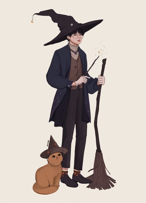 Male Witch Fashion, Witch Core Outfits Male, Male Witch Character Design, Male Witch Oc, Modern Wizard, Male Witches, Witchy Illustration, Wizard Outfit, Bruji Tips