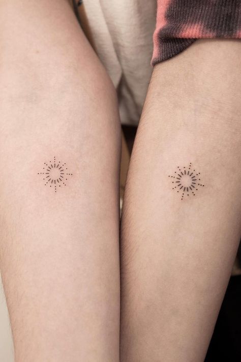 Two Suns Tattoo, Sun Tattoo Small Sunshine, Sunshine Tatoos Ideas, Sunshine Tattoos For Women, Sun Fine Line Tattoo, Sun Tattoos For Women, Dainty Sun Tattoo, Tiny Sun Tattoo, Sunshine Tattoo