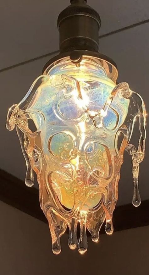 Cool Chandeliers, Melting Glass, Glass Light, Dream Decor, Dream House Decor, Rooms Home Decor, Art Reference Photos, Glass Lighting, Edison Light Bulbs