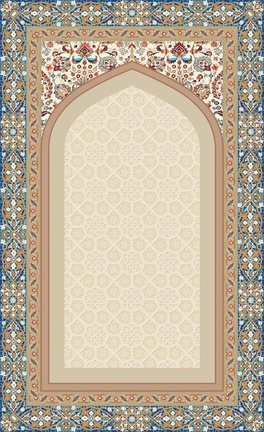 Premium Vector | Vector mughal decorative arch islamic geometric pattern frame for invitation Geometric Islamic Art, Mughal Architecture Motifs, Islamic Art Background, Mosque Layout, Sajadah Design, Mughal Border, Islamic Philosophy, Carpet Design Pattern, Indian Arch