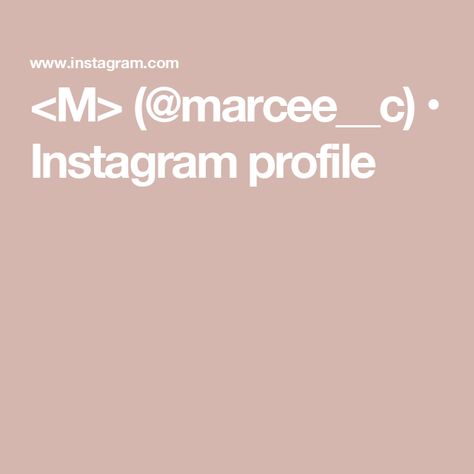 <M> (@marcee__c) • Instagram profile Instagram Profile, Instagram