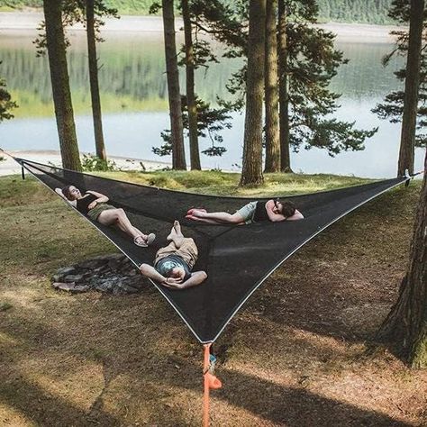 Amazon.com : Multi Person Hammock 3 Point,Triangle Hammock, Outdoor Camping Aerial Hammock, 2-3 Person Design, for Garden Travel Backyard Camping (280 * 280 * 280 cm) : Patio, Lawn & Garden Camping Furniture, Triangle Hammock, Tree Hammock, Ideas Terraza, Hammock Accessories, Tree Tent, Portable Hammock, Camping Hammock, Point Design