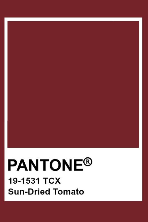 Pantone Sun-Dried Tomato Tomato Red Pantone, Deep Red Pantone, Dark Red Pantone, Pantone Red Shades, Pantone Colors Red, Pantone Color Swatches, Pantone Tcx, Pantone Red, Tomato Color