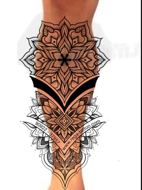 Leg Mandala Tattoo Design, Mandala Tattoos For Women Leg, Mandala Leg Tattoo For Women, Mandela Tattoo Design For Men, Mandela Tattoo Thigh, Geometric Tattoo Design Women, Mandala Tattoo Design Women Leg, Ornamental Tattoo Design Mandalas, Mandala Tattoo Women