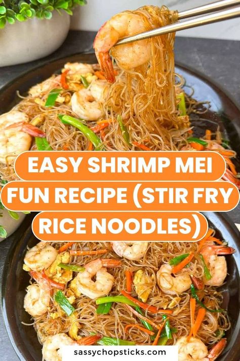 shrimp mei fun recipe Shrimp Mei Fun Recipe, Easy Rice Noodle Recipes, Mei Fun Recipe, Mei Fun Noodles, Shrimp Noodles Recipes, Shrimp Rice Noodles, Mei Fun, Chinese Noodle Recipes, Vermicelli Recipes