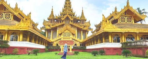 Myanmar : The Golden Palace in Bago - Kanbawzathadi Palace Bago City, Burmese Architecture, Myanmar Country, The Golden Palace, Golden Palace, City Picture, Happy Birthday Wallpaper, Burma Myanmar, Birthday Wallpaper