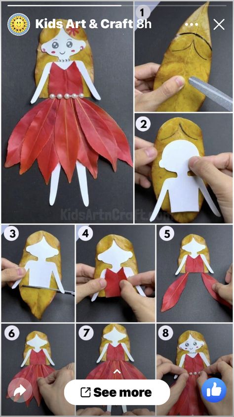 Dry Leaf Art Kids Crafts, Leaf People Craft For Kids, Leaf Projects Preschool, Leaf Art Projects For Kids, Leaf Crafts For Kids, Leaf Crafts Kids, Leaf People, Art And Craft For Kids, Leaf Art Diy