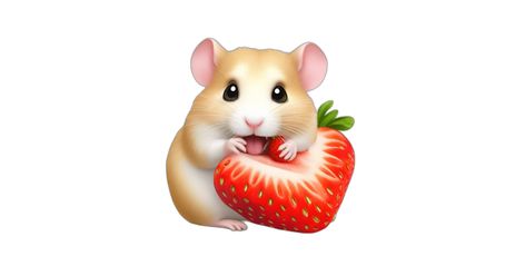 Hamster eating strawberry | AI Emoji Generator Ios18 Stickers, Ios18 Emoji, Animal Emoji, Eating Strawberry, Emojis Aesthetic, Apple Emoji, Aesthetic Emojis, Ios Emojis, Custom Emojis