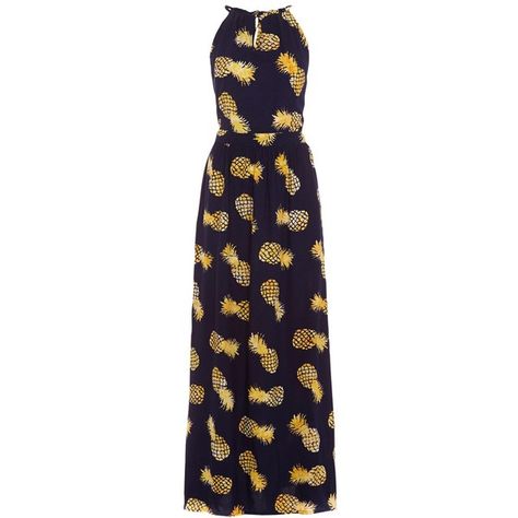 Sugarhill Boutique Maxi Dress, Navy (€22) ❤ liked on Polyvore featuring dresses, evening dresses, long-sleeve mini dress, long-sleeve shift dresses, purple evening dresses and purple dress Pineapple Clothes, Pineapple Dress, Maxi Skirts, Clothing Dresses, Spring Summer Outfits, A Dress, Playsuit, Cute Dresses, Dress To Impress